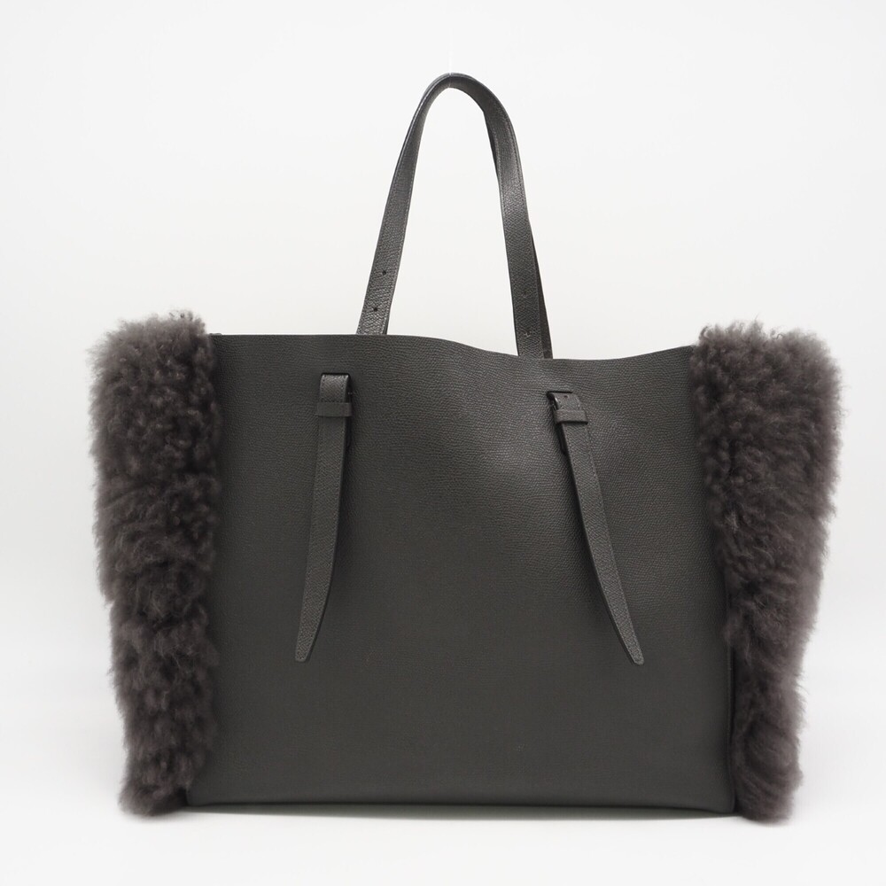 Valextra Fur Leather Large Tote Bag - Bag, Gray Leather, Polyester, Women's - Picture 2 of 15